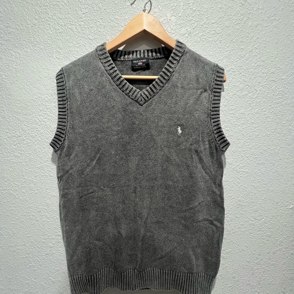 Polo by Ralph Lauren Gray V-Neck Sweater
